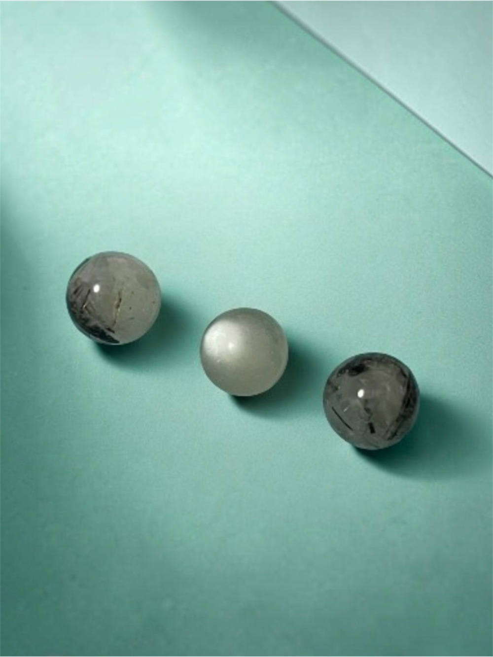 Tiffany moonstone and Rutilated Quartz beads